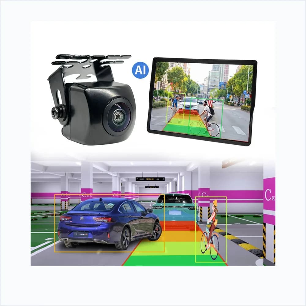 AI-01 BSD Camera Rear Camera main product image - AI reverse camera with AHD 1080P signal, pedestrian/vehicle warning and IP68 waterproof housing.