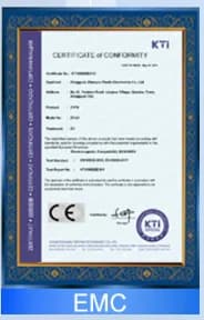 EMC certificate