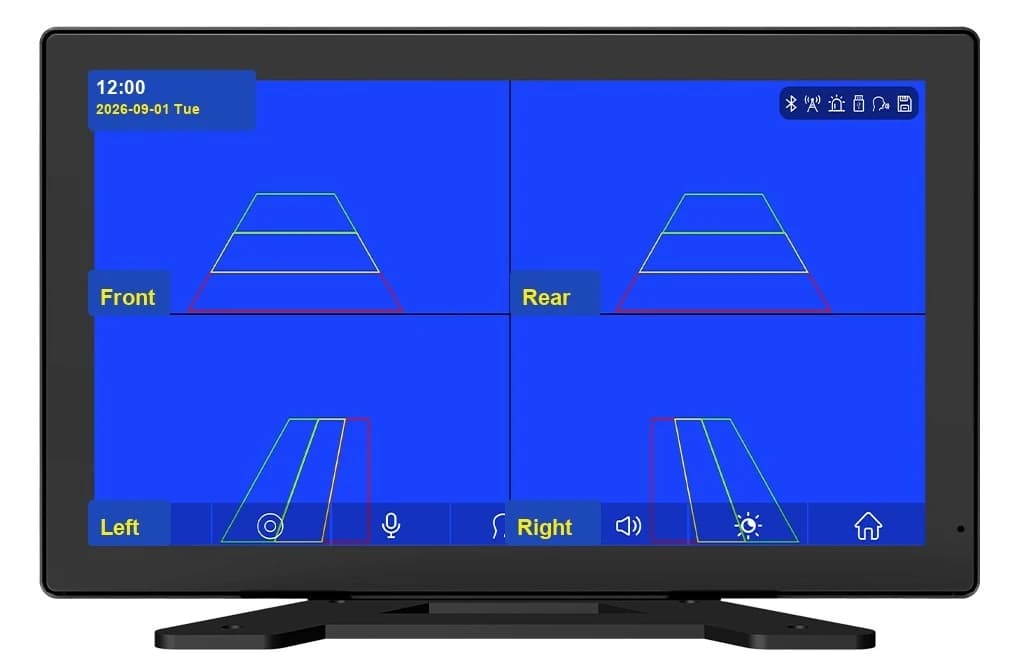 K400 front rear left and right camera split-screen display K400 front rear left and right camera split-screen display
