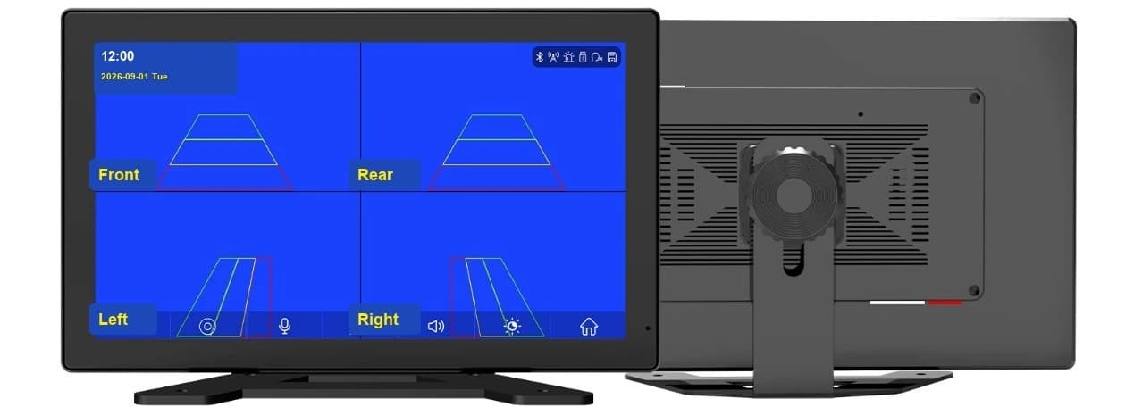K400 10.1-inch four-channel truck monitor front and rear views K400 10.1-inch four-channel truck monitor front and rear views