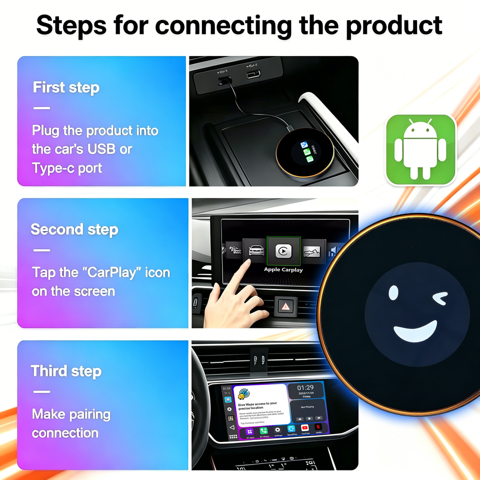 AI035 CarPlay AI box connection steps image AI035 CarPlay AI box connection steps image