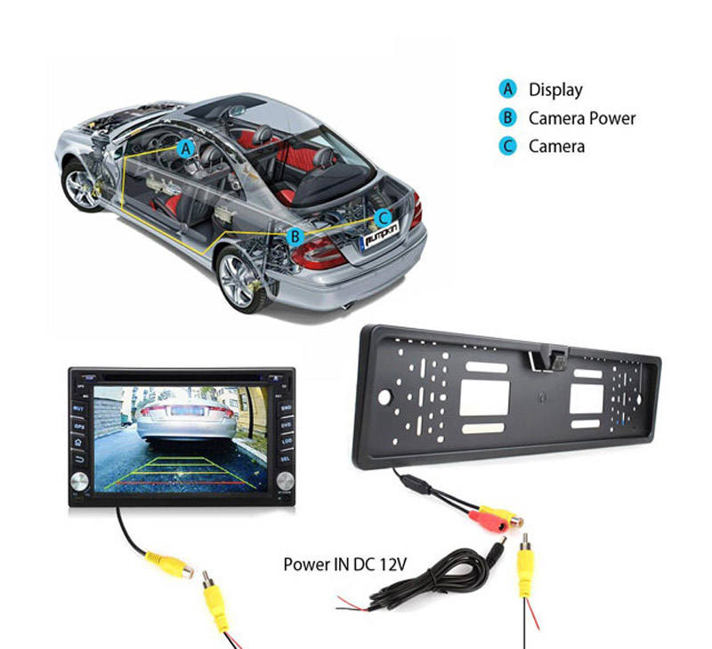 CM60P License Plate Rear Camera thumbnail image 5 - CM60P license plate rear view backup camera kit with AHD 1080P image, night vision, distance scale.
