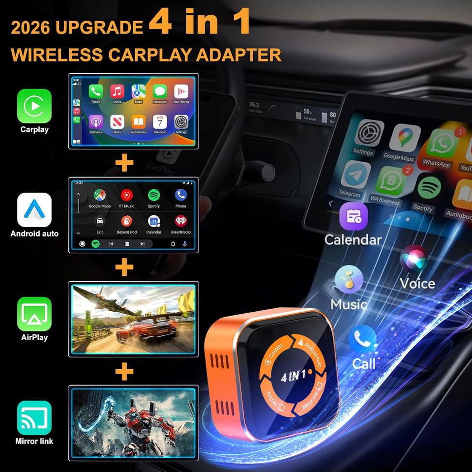 CP046 4-in-1 CarPlay Android Auto AirPlay MirrorLink functions