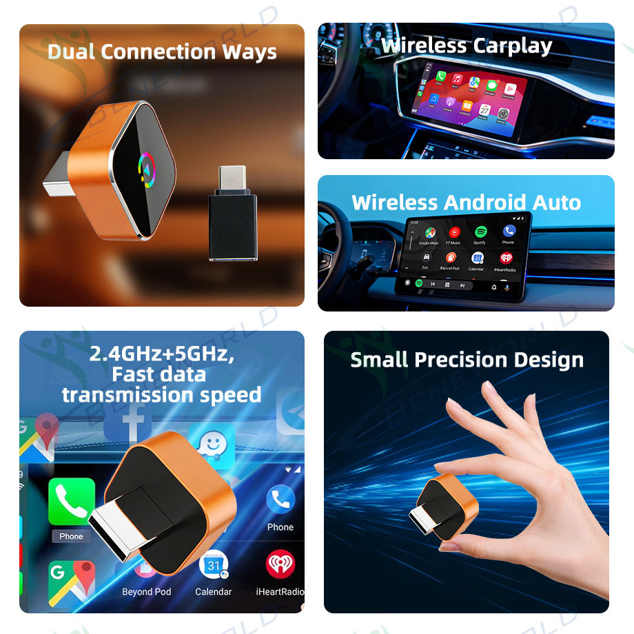 CP055 dual connection wireless CarPlay and Android Auto function image