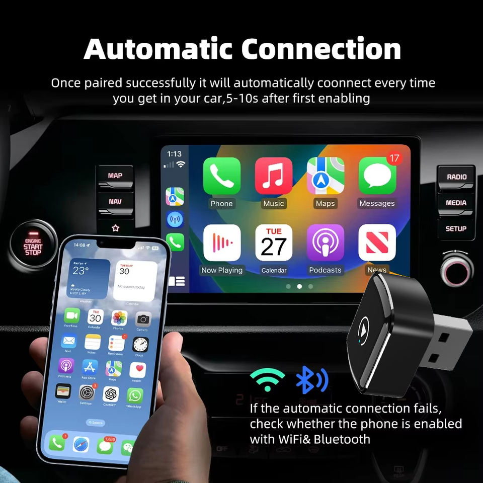 CP056 automatic connection for wireless CarPlay and Android Auto
