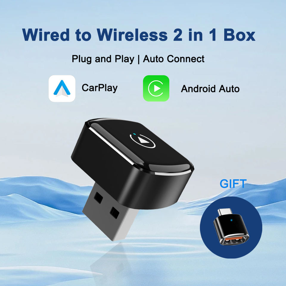 CP056 wired to wireless 2 in 1 CarPlay box product image