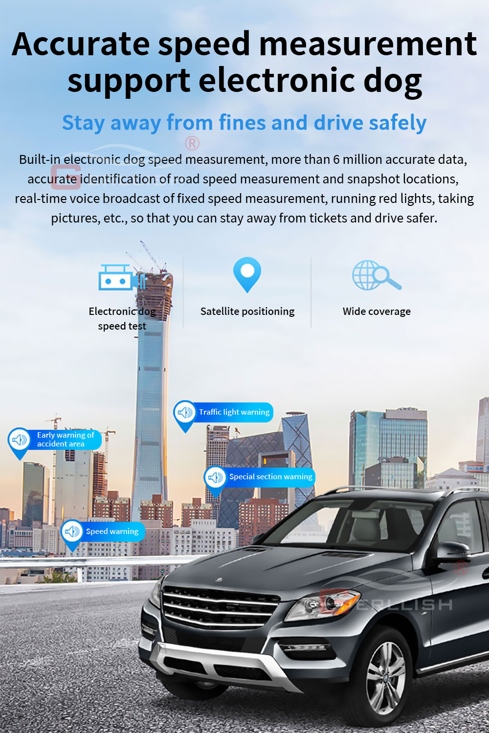 G3 GPS speed measurement and electronic warning feature image G3 GPS speed measurement and electronic warning feature image