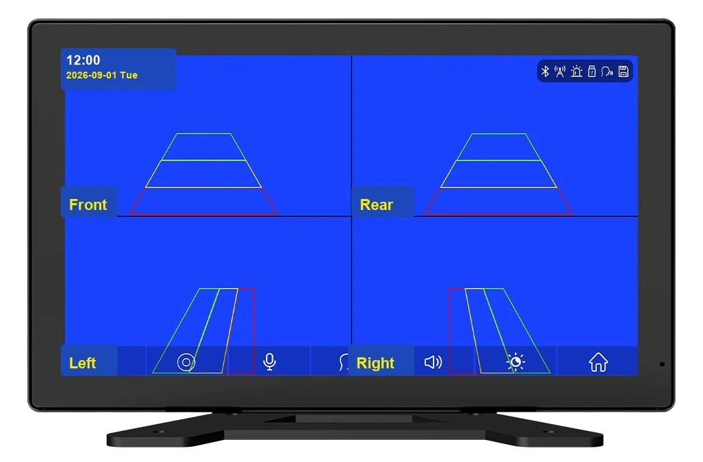 K400 front rear left and right camera split-screen display