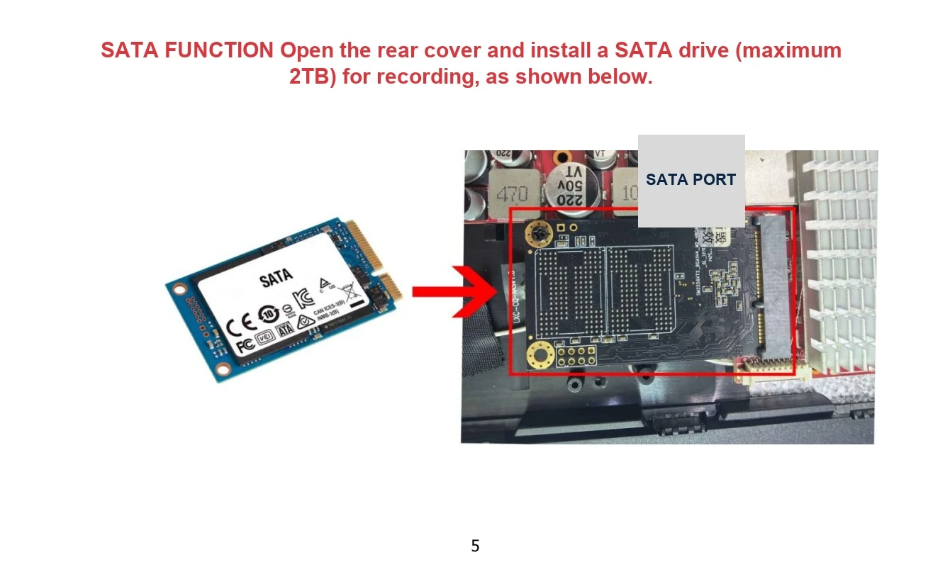 K806 recorder storage expansion interface supporting up to 2TB