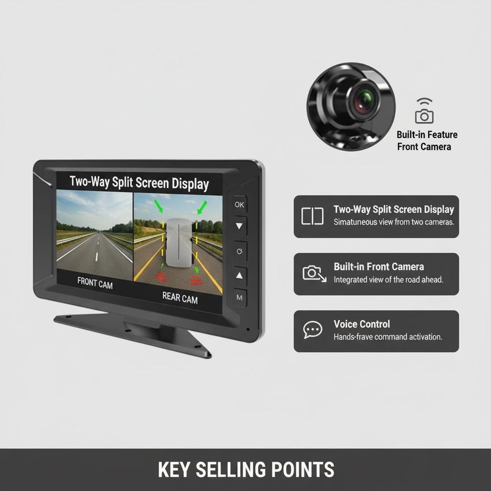 TX022 two-way split screen display with built-in front camera and voice control